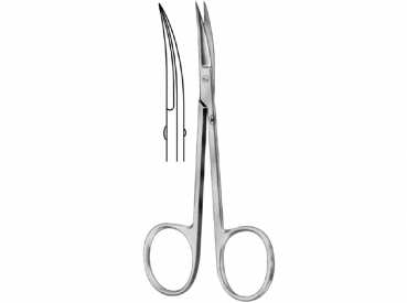 Gum Scissors, curved, sharp/sharp, 105 mm