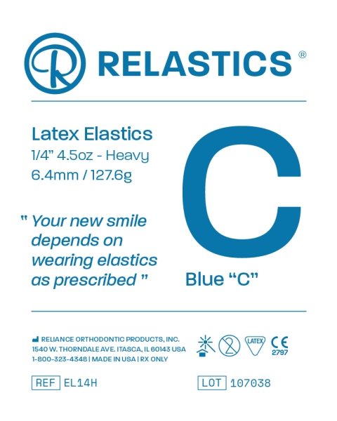 Relastics™ Intraorális gumik, latex, átmérő 1/4" = 6,4 mm