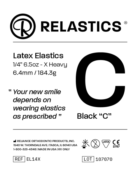 Relastics™ Intraorális gumik, latex, átmérő 1/4" = 6,4 mm