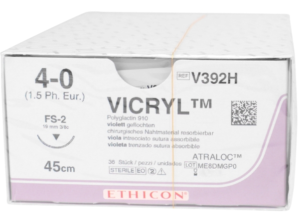 Vicryl ibolya 4-0/1,5 FS2 0,45 3Dtz 0,45 3Dtz